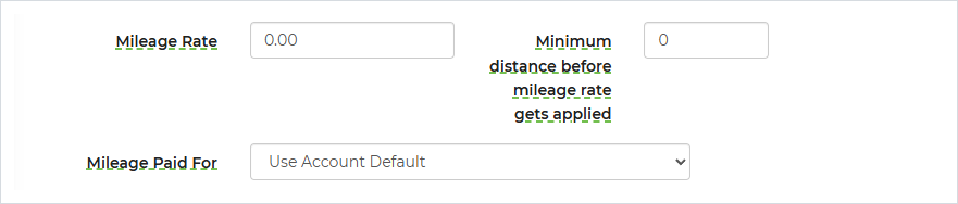 Mileage Paid For on a worker