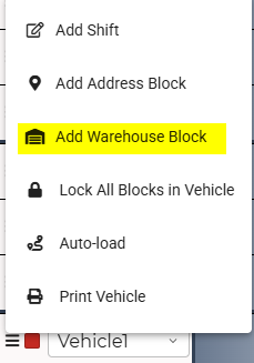 Add Warehouse Block option