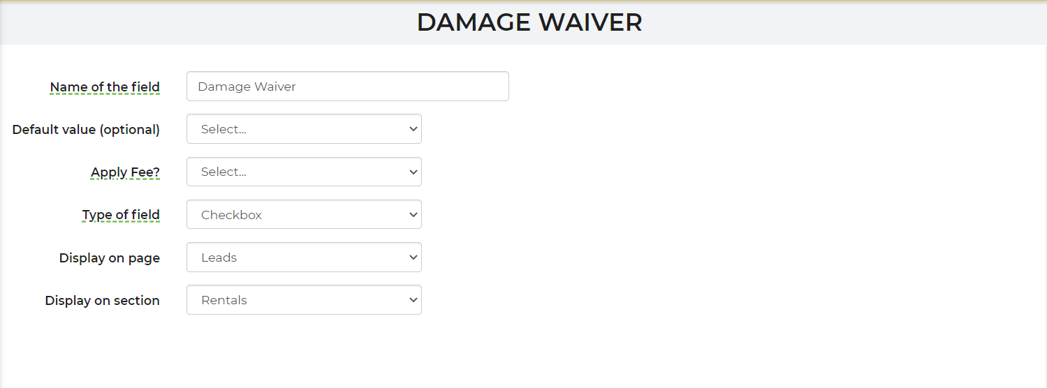 Quote Pages - Damage Waiver: Step 1 - Apply Damage Waiver Fee | Quote ...