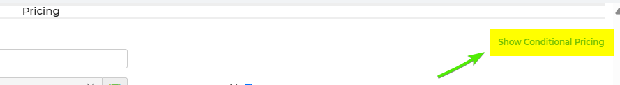 Show Conditional Pricing option in an inventory item