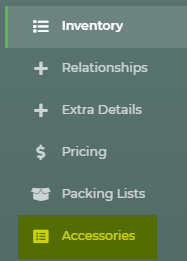 Accessories section on inventory item