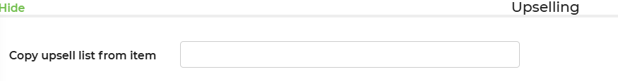 Copy Upsell List from Item control